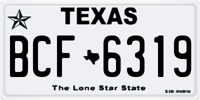 TX license plate BCF6319