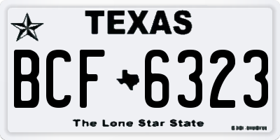 TX license plate BCF6323