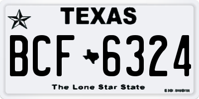 TX license plate BCF6324