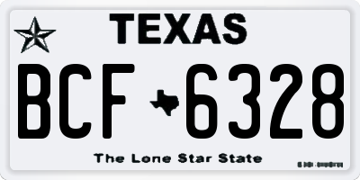 TX license plate BCF6328
