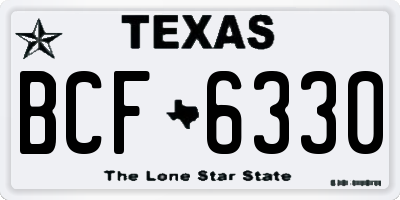 TX license plate BCF6330
