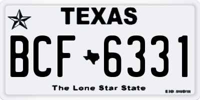 TX license plate BCF6331