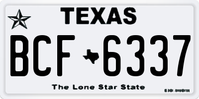 TX license plate BCF6337
