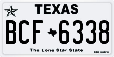 TX license plate BCF6338