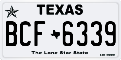 TX license plate BCF6339