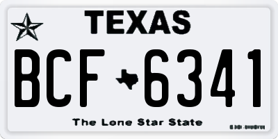 TX license plate BCF6341