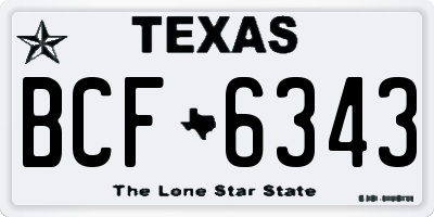 TX license plate BCF6343