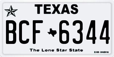 TX license plate BCF6344