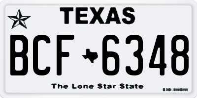 TX license plate BCF6348
