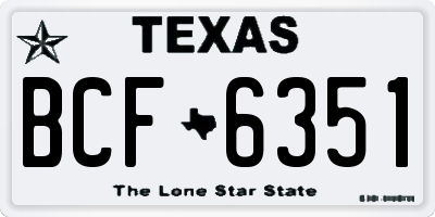 TX license plate BCF6351