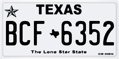TX license plate BCF6352