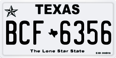 TX license plate BCF6356