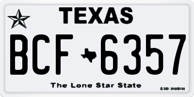 TX license plate BCF6357