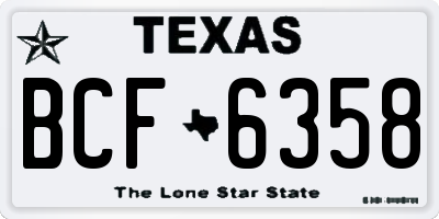 TX license plate BCF6358