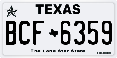 TX license plate BCF6359