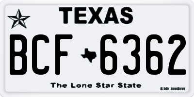 TX license plate BCF6362