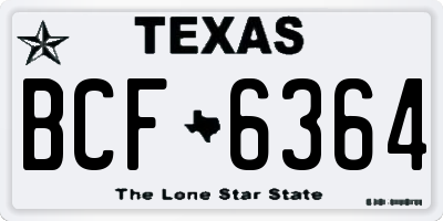 TX license plate BCF6364