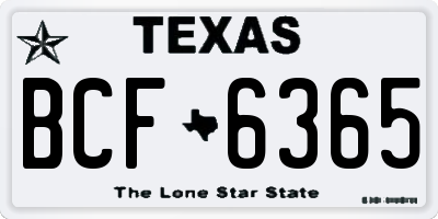TX license plate BCF6365