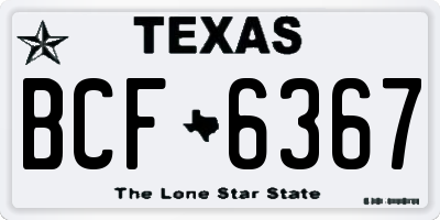 TX license plate BCF6367