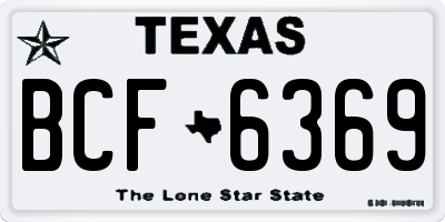 TX license plate BCF6369
