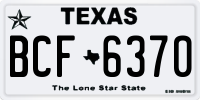 TX license plate BCF6370