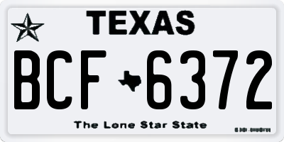 TX license plate BCF6372