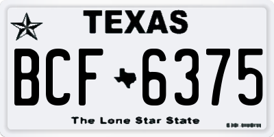 TX license plate BCF6375