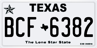 TX license plate BCF6382