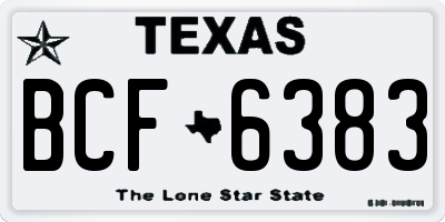 TX license plate BCF6383