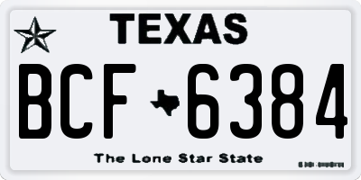 TX license plate BCF6384