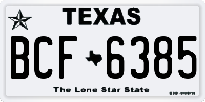 TX license plate BCF6385