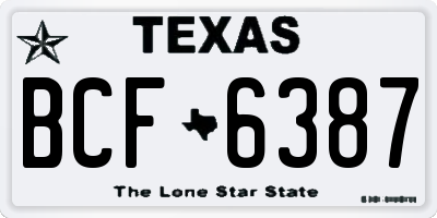TX license plate BCF6387