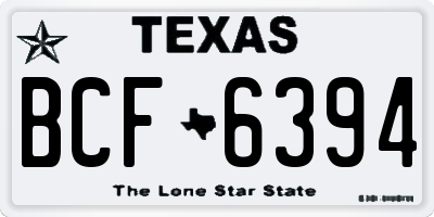 TX license plate BCF6394