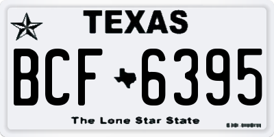 TX license plate BCF6395