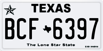 TX license plate BCF6397