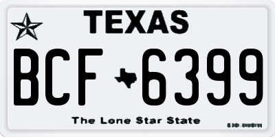 TX license plate BCF6399