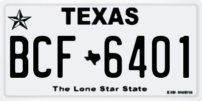 TX license plate BCF6401