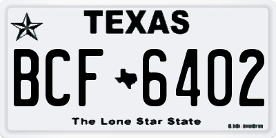 TX license plate BCF6402