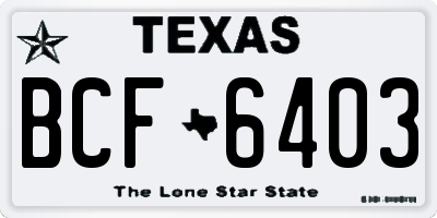 TX license plate BCF6403