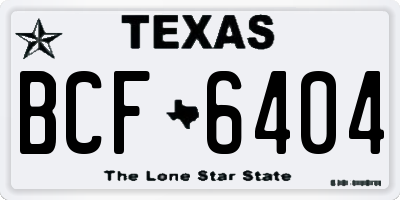 TX license plate BCF6404