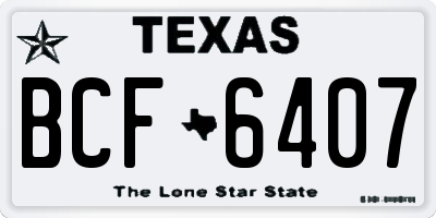 TX license plate BCF6407
