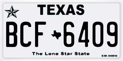 TX license plate BCF6409