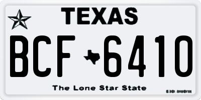 TX license plate BCF6410