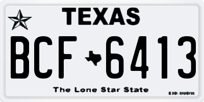 TX license plate BCF6413
