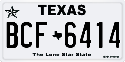 TX license plate BCF6414