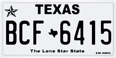 TX license plate BCF6415