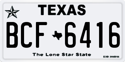 TX license plate BCF6416