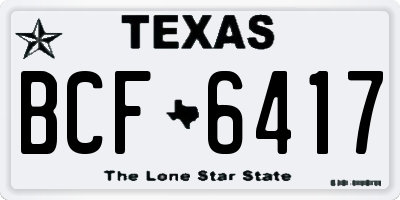 TX license plate BCF6417