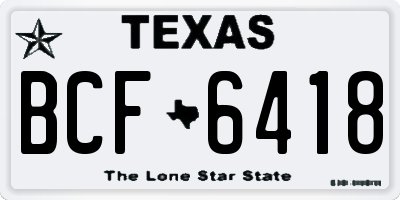 TX license plate BCF6418