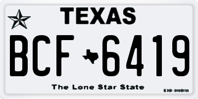 TX license plate BCF6419